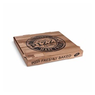 krabice na pizzu 33x33x4 cm kraft s potiskem 100 ks /vlnitá lepenka