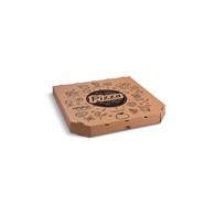 krabice na pizzu 32x32x3 cm kraft s potiskem 100 ks /vlnitá lepenka
