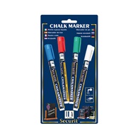 popisovač na tabule slabý 1-2mm sada 4ks (modrá, červená, zelená, bílá)