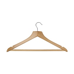 ramínko dřevěné luxusní prohnuté se zářezem gumové zuby